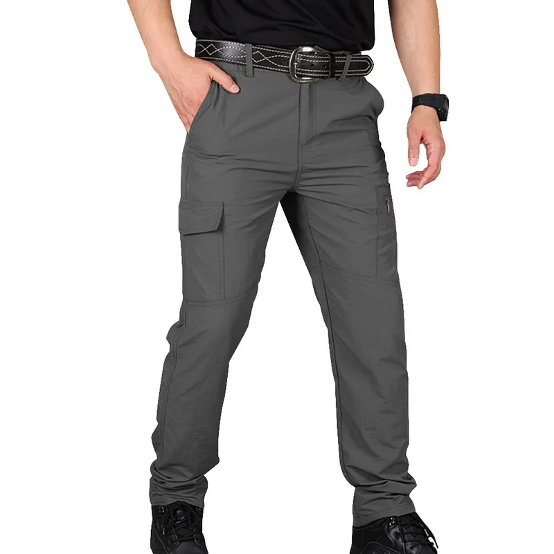 Мужские брюки карго, повседневные мужские брюки с несколькими карманами, мужские военные хлопковые брюки, повседневные брюки для бега, размер S-4XL, Прямая поставка - Цвет: black