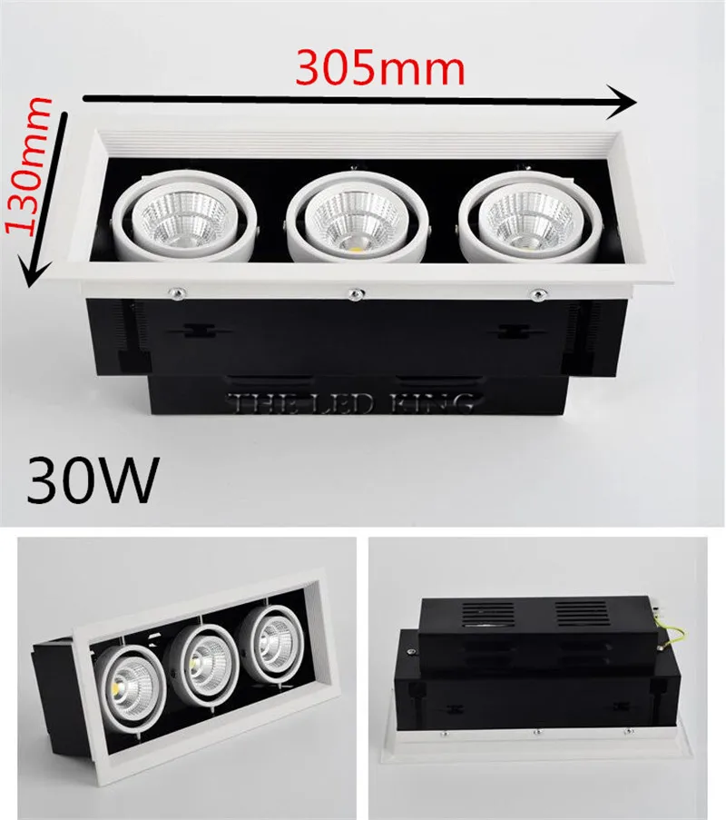 Super Bright Square LED Downlight 10W 20W 30W Aluminum AC220V 110V LED Down Light Ceiling Recessed Spot Light Indoor Lighting