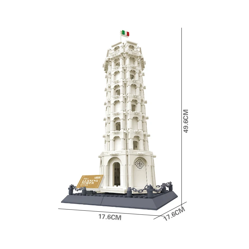 

1392pcs Blocks Toy Pisa Leaning Tower Famous architecture Building Block Structure Kids Educational Gift Toys For Children