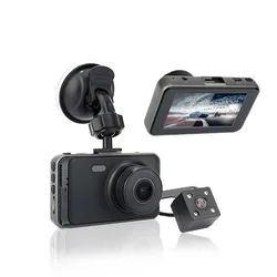 Caméra de tableau de bord avant et arrière Hd, double objectif, boîte noire, Dvr 