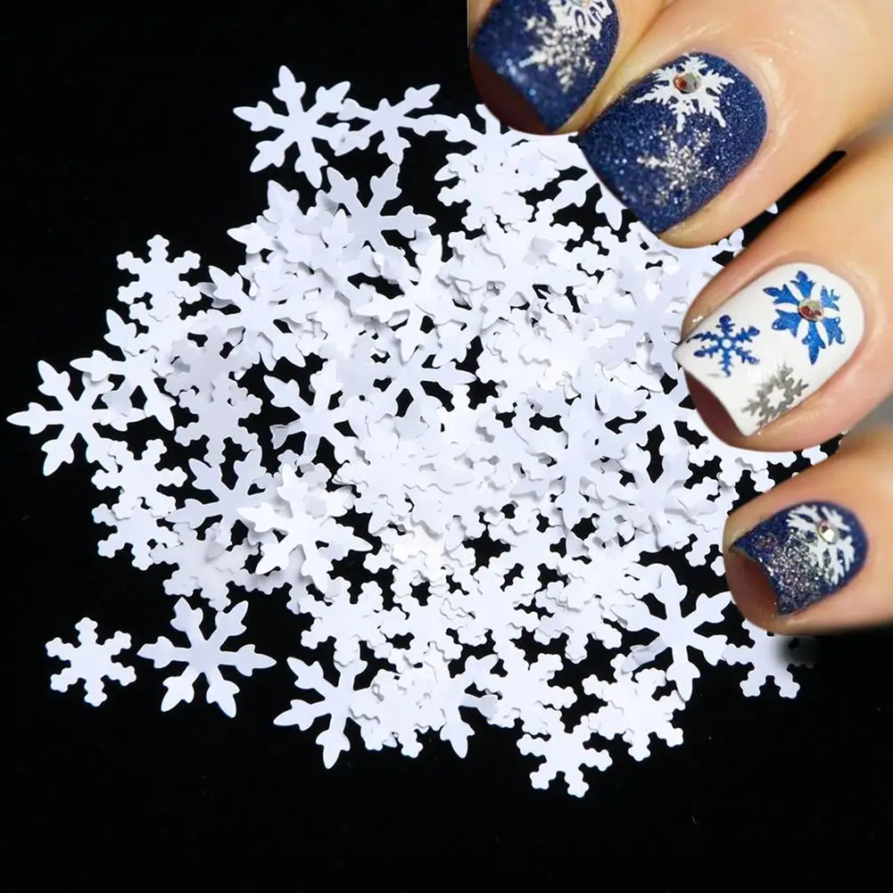 Рождественский Декор 3D блестящая Снежинка Блестки для нейл Арта (искусство