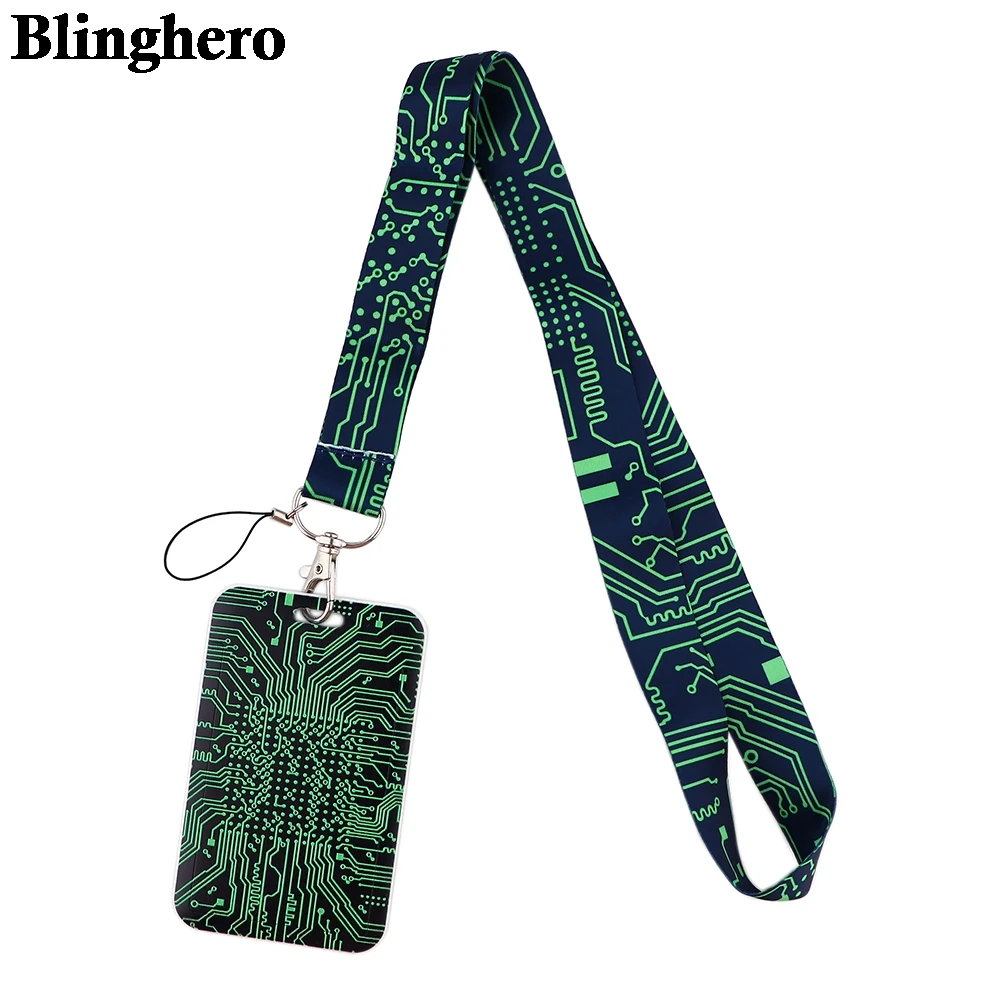 CB444 Computer Motherboard Cartoon Lanyard For Keys Cool Hanging Ropes Phone Badges Holder Neck Straps Best Gift for Women Men | Мобильные