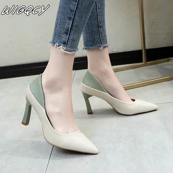 

2020 spring autumn new women's shoes high-heeled shoes pointed fashion stylish shallow-heeled professional shoes Feminine