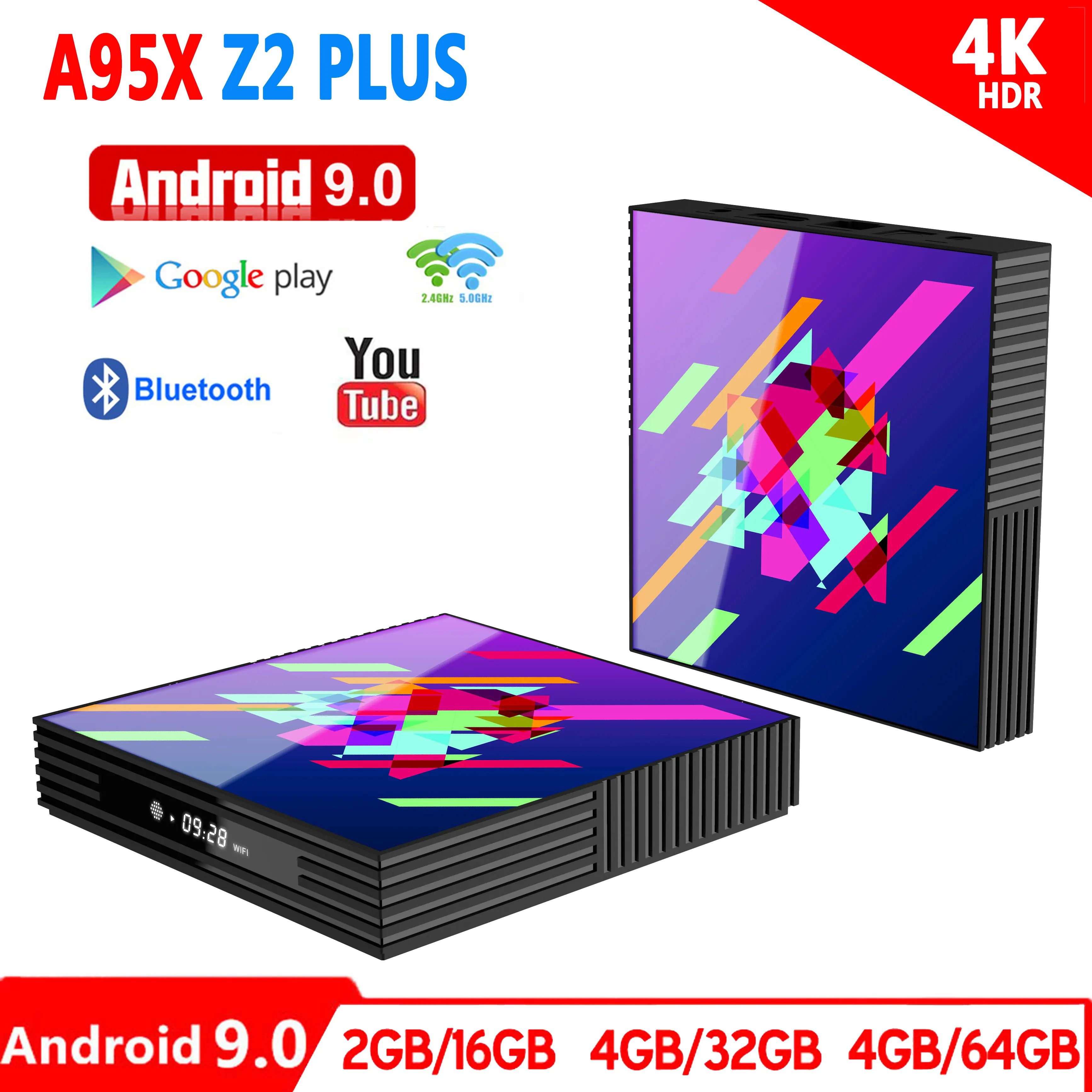Приставка Смарт ТВ A95X Z2 PLUS Android Rockchip3318 4 + 64 ГБ 2 4/5 0 ГГц Wi Fi 4K 9 0|ТВ-приставки и