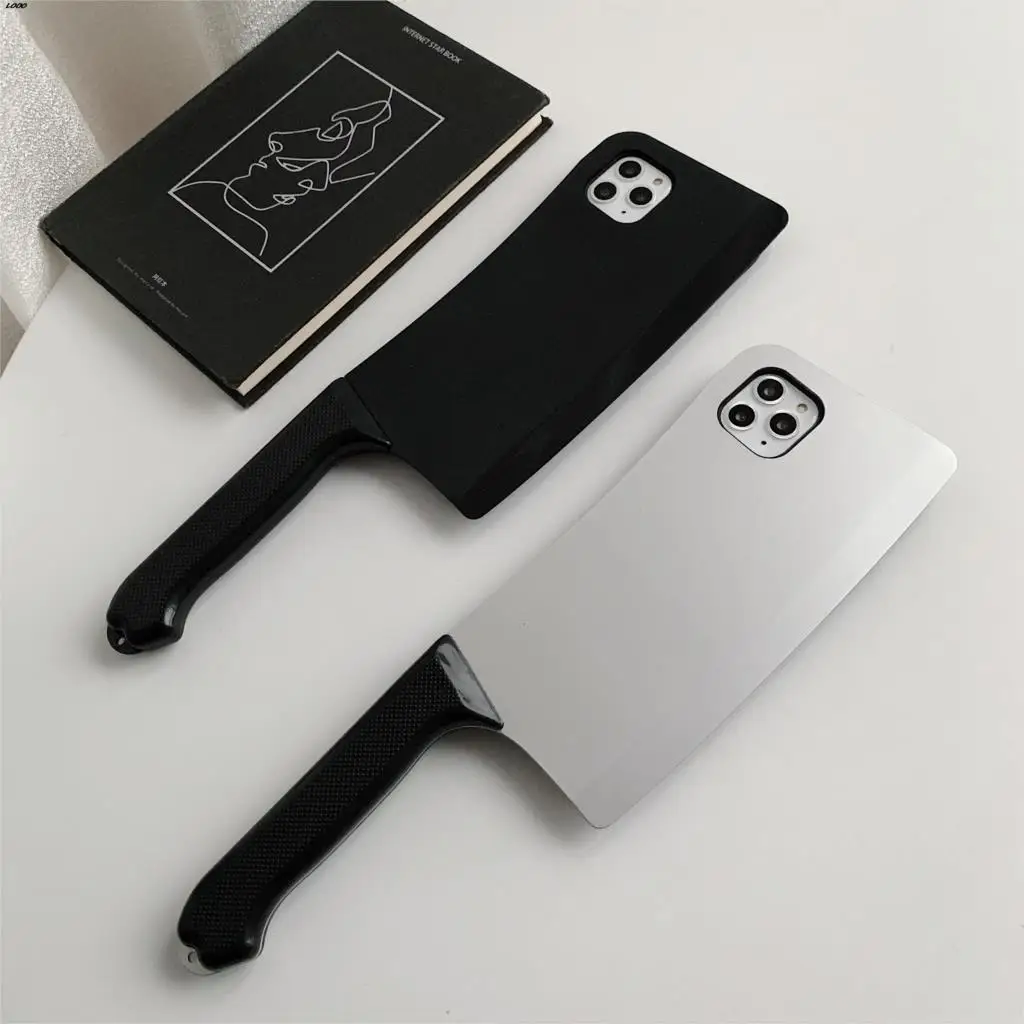 3D Interesting Kitchen Knife Funny Phone Cases for iphone 11 Pro Max X XS Max XR 7 8 plus Soft Silicone pistol Toy Back Cover