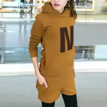 Модная женская спортивная одежда, шорты для бега, костюм с длинным рукавом и капюшоном, комплект повседневной одежды, шорты, спортивная одежда, спортивный костюм размера плюс