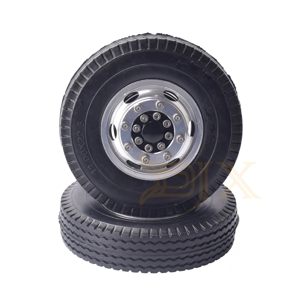 DJX передние и задние резиновые низкий погрузчик колеса с алюминиевыми ободами для Tamiya 1/14 RC трактор прицеп грузовик шины Замена