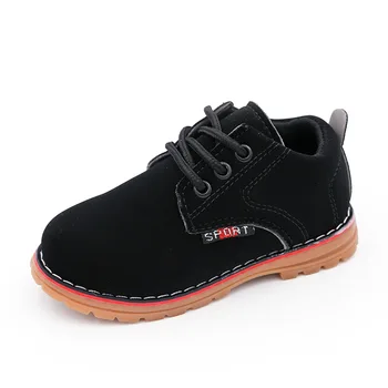 

CUZULLAA Baby Kids Lace-Up Work Boots Casual Non-Slip Soft Sole Shoes Boys Girls Autumn Ankle Boots Shoes Size 21-25