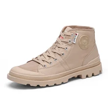 Men's Leather Boots Casual Canvas Boots Outdoor Travelling  Young Men Boots 905