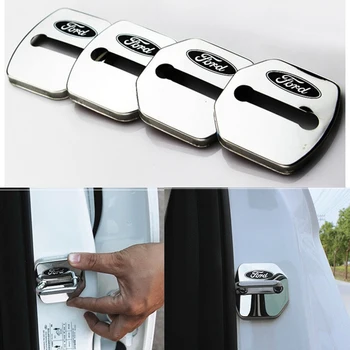 

4PCS Aluminum Alloy Car Door Lock Cover Sticker for Fords Mk2 Mk3 Mk4 Mk5 Mk7 Fiesta FOCUS 2 3 4 5 Car Accessories