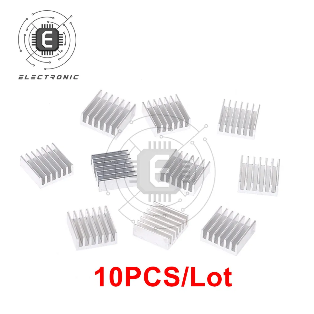 Aluminum Heat Sink 10PCS/Lot Aluminum Computer Cooler Radiator Heat Sink Memory Chip IC 14x14x6mm For Various Pi Heat Dissipation