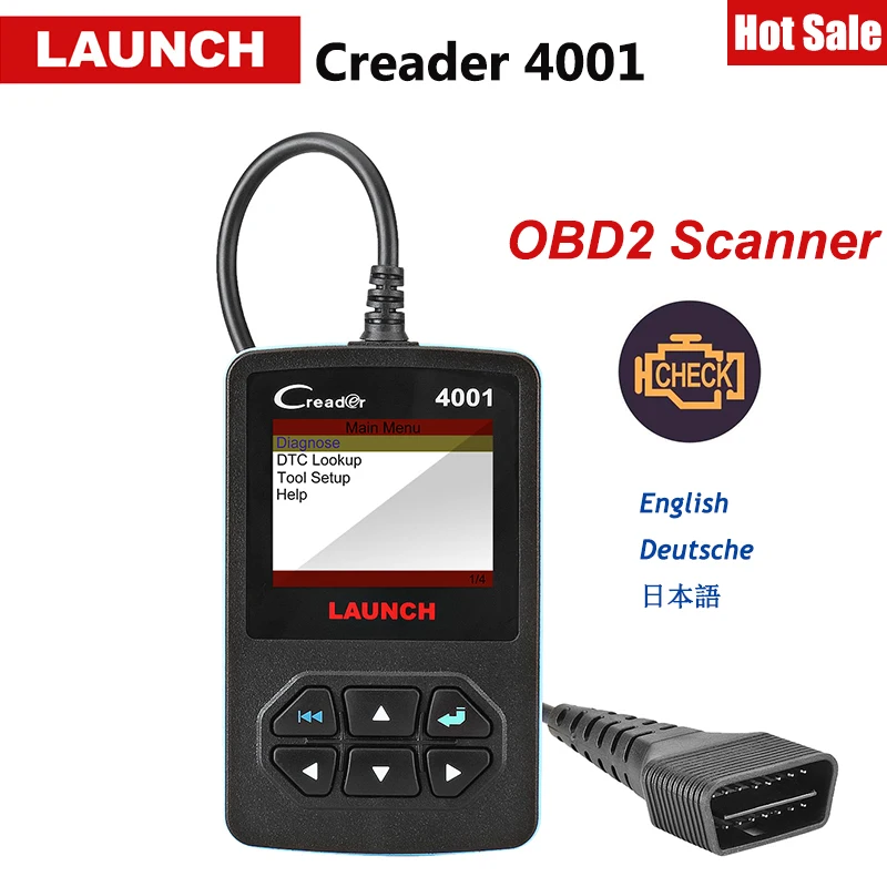 Launch X431 Creader 4001 OBDII/EOBD Авто диагностический инструмент читальный инструмент кодов OBD сканер с запросом DTC