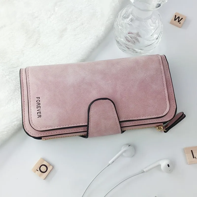 

Japan and South Korea New Version of Women's Wallet Long Large Capacity Multi-function Buckle Multi-card Retro Clutch Billetera