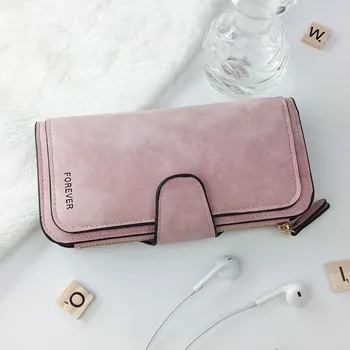 

Japan and South Korea New Version of Women's Wallet Long Large Capacity Multi-function Buckle Multi-card Retro Clutch Billetera