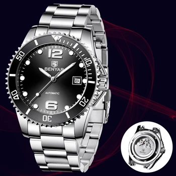 

BENYAR Men Watches Top Luxury Brand Stainless Steel Waterproof Business Sport Mechanical Mens Automatic Wrist Watch reloj hombre