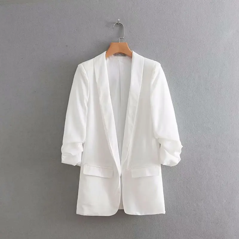 Womens Blazer Casual Autumn European and American Style Women's Suits New Crepe Blazer Solid Color Little Suit Women