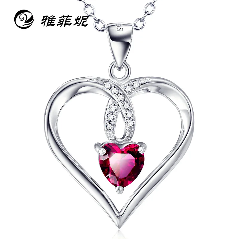 

Europe And America Hot Selling S925 Sterling Silver Necklace Necklace Europe And America Pomegranate Red Heart Pendant Supply of