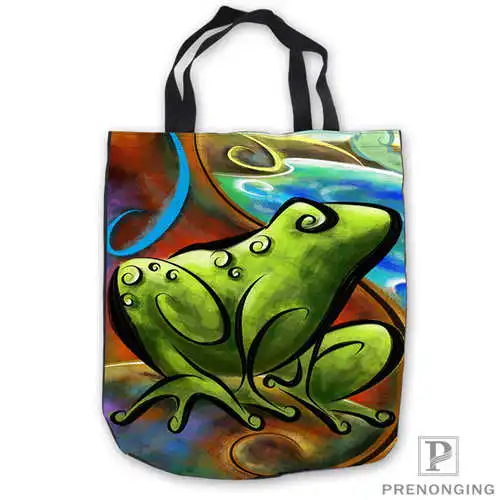 

Custom Canvas The-Frog-Kindoom ToteBags Hand Bags Shopping Bag Casual Beach HandBags Foldable 180713-06-9
