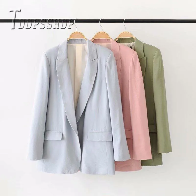 price cut  2019 Office Lady Lapel Women Coat Elegant Formal Autumn 3 Colors Can Choose Female Jacket