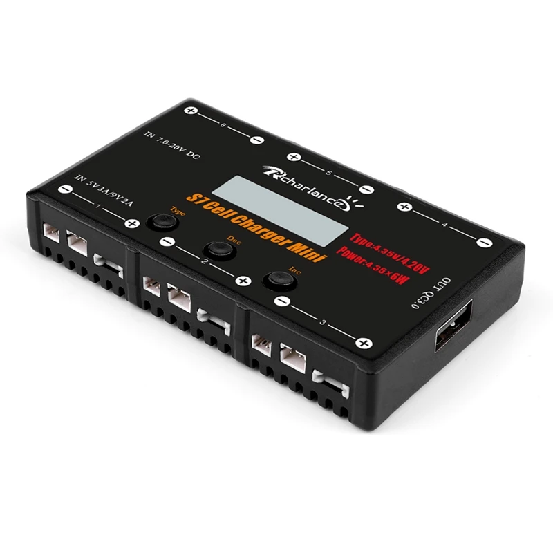 Rcharlance 1S зарядное устройство 6X4,35 Вт Lipo/Lihv зарядное устройство с Micro-Mx Mcpx