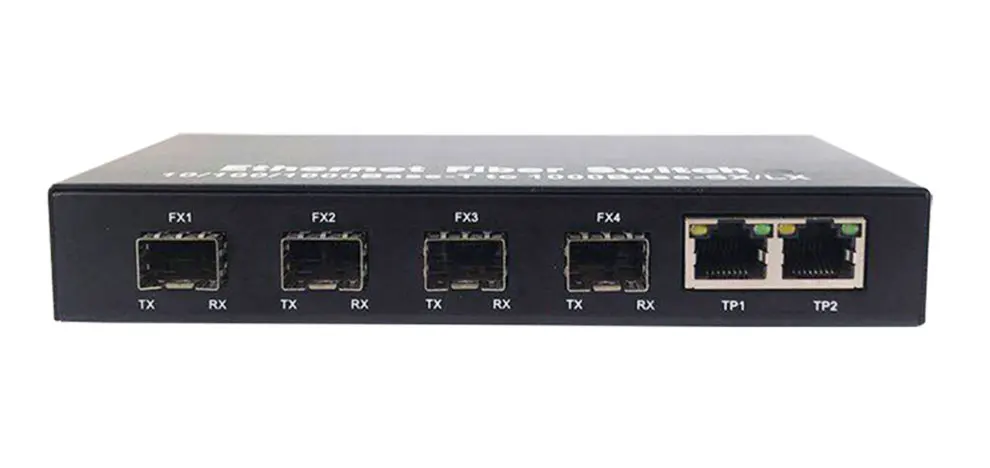 Гигабитный Ethernet коммутатор волоконно-оптический медиаконвертер 4 волокно sfp модуль порт 2 RJ45 10/100/1000 м UTP волоконный порт