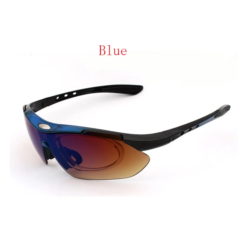 Дикие очки для верховой езды, открытый набор, велосипедные очки с защитой глаз, анти-УФ солнцезащитные очки, 5 шт., спортивные 0089 поляризованные солнцезащитные очки - Цвет: blue