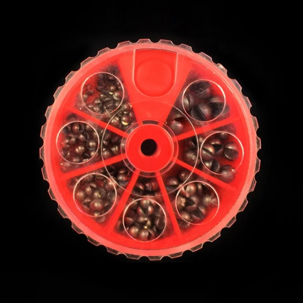

favorateBalight 7 Grid Fishing Egg Bullet Rig Sinkers Angling Lead Weight Split Shot Box High Quality New Hooks Tackle Fish Camp