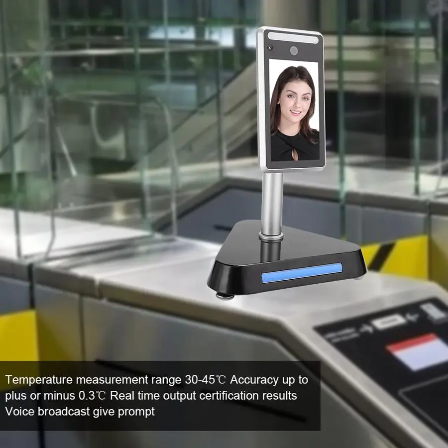 YD-CW-0701-A 7 Inch High Definition Display Face Recognition Temperature Measuring Integrated Machine 100-240V - Famidy.com