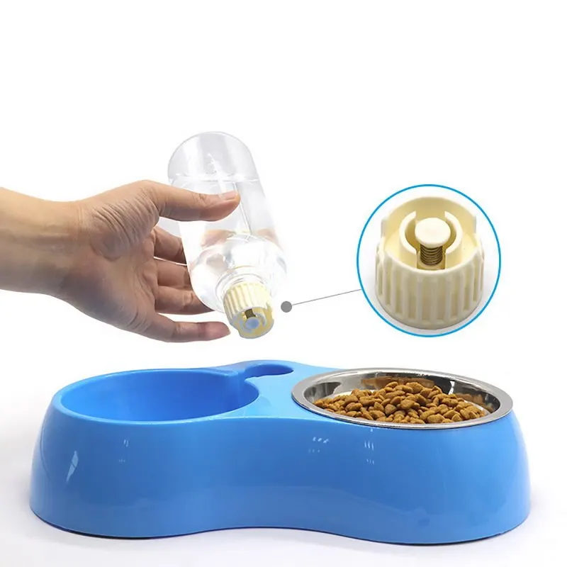Миска для собак и бутылка для воды устройство для кормления собак для собак кошек аксессуары для домашних животных из нержавеющей стали пластиковый долговечный, автоматический миски