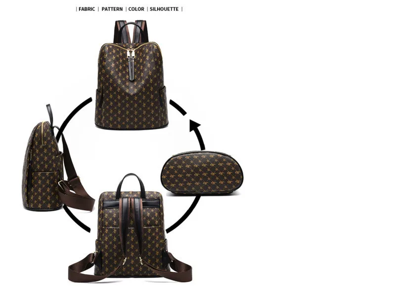 Женский винтажный коричневый вместительный рюкзак брендовый дизайнерский женский Противоугонный Mochila дамская модная двойная сумка на плечо