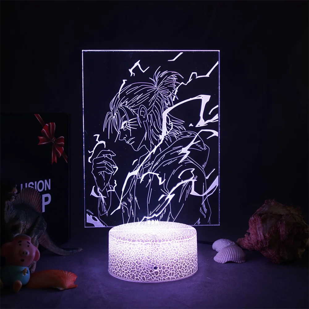 Anime Attack on titan 3D Lamp levi ackerman Led Panel Lights Gift For friend Manga Room Decor USB Light shingeki no kyojin | Освещение