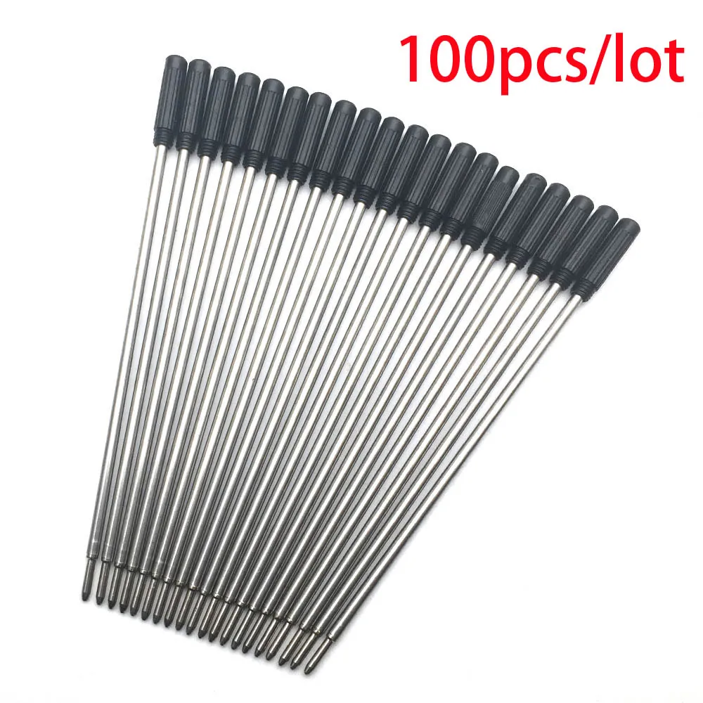 100pcs Black refill 100 шт мини металлический Универсальный сенсорный экран Стилус роллер, шариковая ручка 2 в 1 для iPhone iPad samsung планшетный ПК Galaxy смартфонов - Цвет: 100pcs Black refill