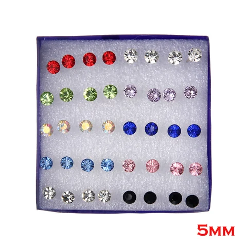 pairs/set White Crystal Earrings Set For Women Earring Set Jewelry Rhinestones Stud Earrings kit Pack lots brincos