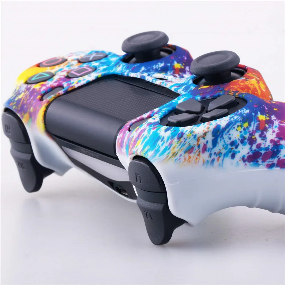 Силиконовый защитный чехол с граффити для sony Dualshock 4 PS4 DS4 Pro тонкий контроллер Джойстик колпачки
