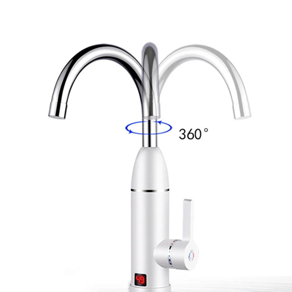3000W Electric faucet LED digital display hot and cold water faucet Stainless steel mixer water heater kitchen sink faucet