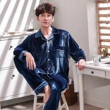 Fashion Man Autumn Winter Pajamas Set Sleepwear Mens Warm Thickening Pyjama Gold Velvet Top And Pants pjs Long Sleeve Homewear Fashion Man Autumn Winter Pajamas Set Sleepwear Mens Warm Thickening Pyjama Gold Velvet Top And Pants pjs Long Sleeve Homewear