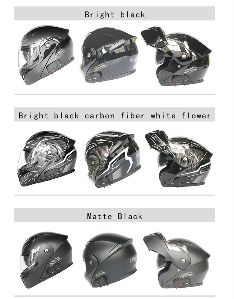 Men Women Bluetooth Motorcycle Helmet Flip Up Waterproof Longer Endurance Double Scratch Proof Anti Fog Visors Men Women Bluetooth Motorcycle Helmet Flip Up Waterproof Longer Endurance Double Scratch Proof Anti Fog Visors