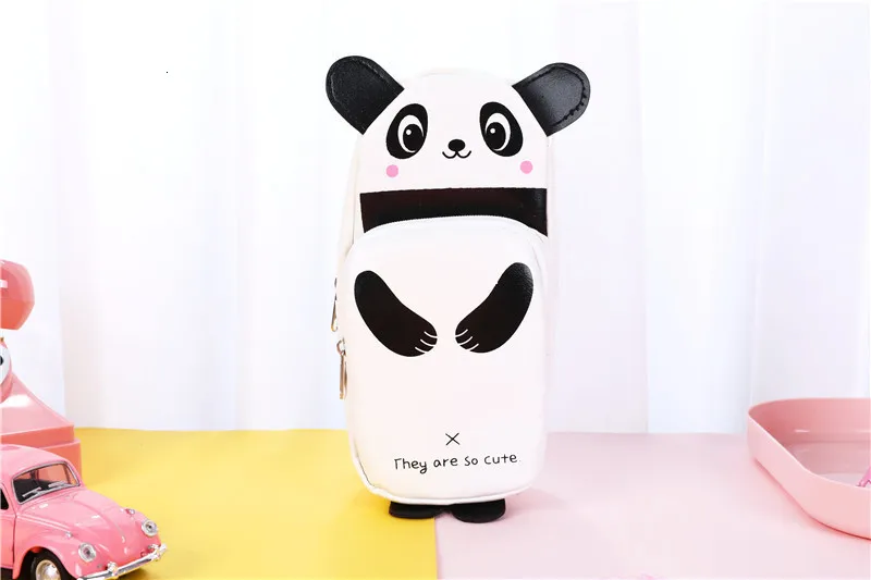 Кожаный чехол для ручек с пандой, тканевая сумка для карандашей etui, чехол для карандашей cuir, Стильный чехол для карандашей, школьная сумка, Плюмье 4852