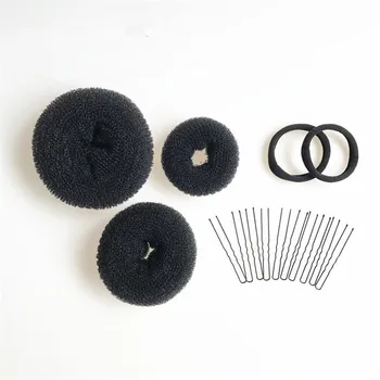 

Meatball Head Dish Hair Set Donut U-shaped Clip Elastic Hair Band Hair Accessory Set
