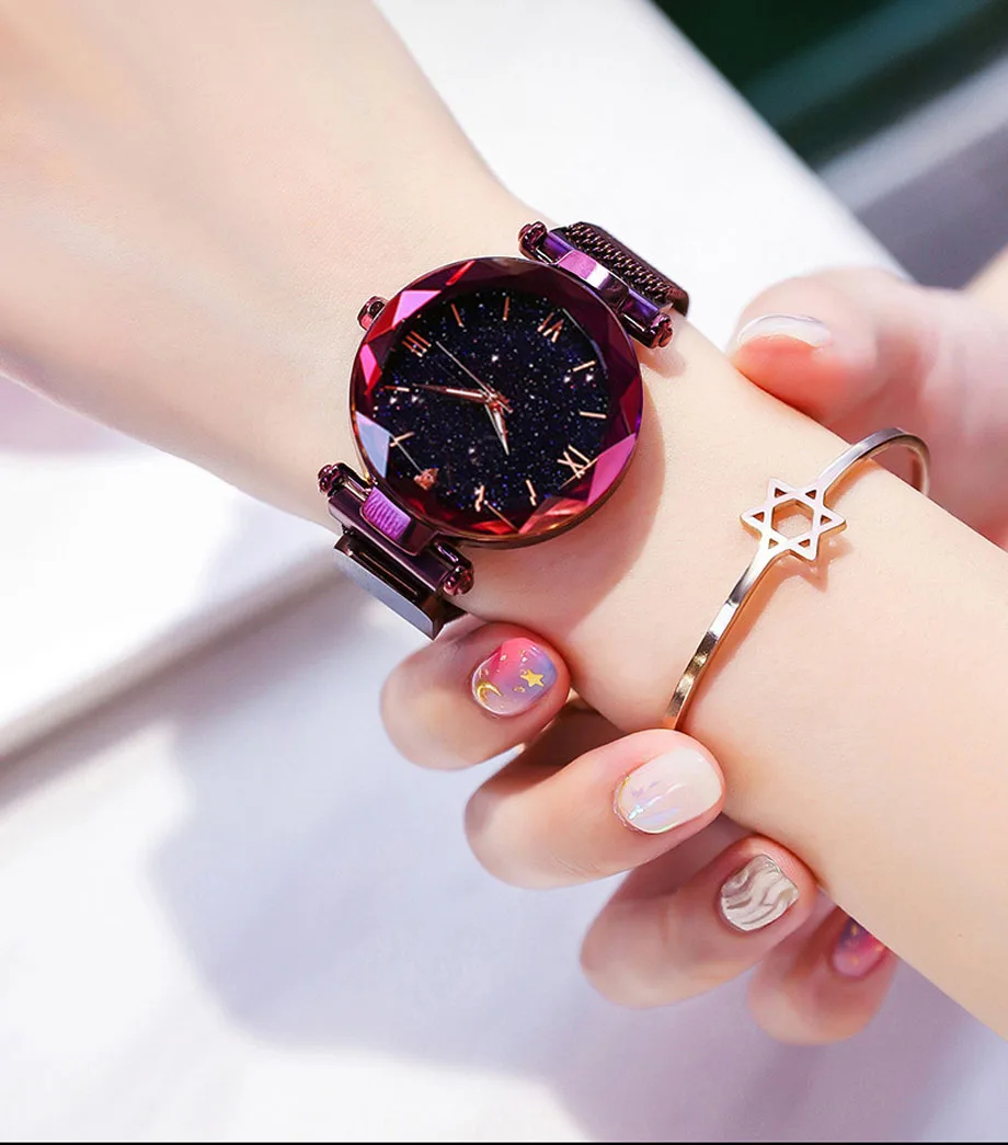 Женские часы модные звездное небо Магнит пряжка женские наручные часы подарок часы relogio feminino reloj mujer - Цвет: AS PIC