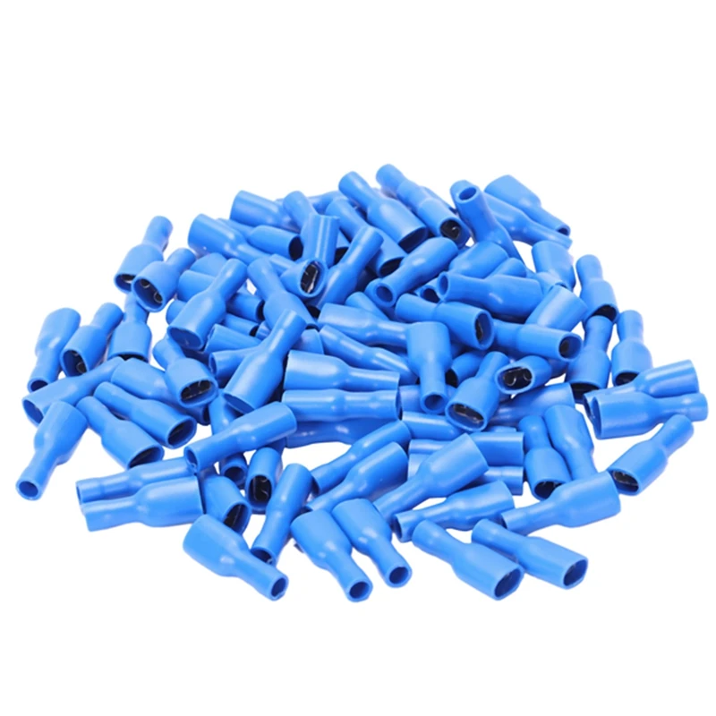16-14AWG 10A Blue Female Spade Crimp Insulated Wire Terminal 100 Pcs | Обустройство дома
