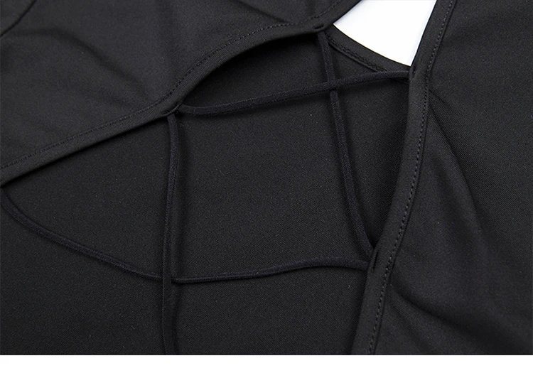 Sexy backless straps jumpsuit simple solid color round neck short sleeve Slim shirt 2019 new dropshipping club