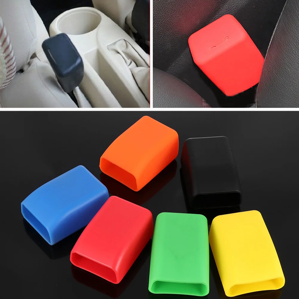Colorful Seat Belt Buckle Protective Cover Silicone Universal Car Safety Anti Scratch Dust Case Automobiles Interior Accessories car accessories seat belt covers seat belt protection seat belt protector car seat belt accessory