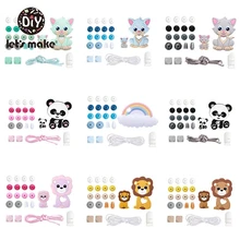 

Let's Make 1Set Silicone Beads Food Grade Baby Teething Wooden Rodent BPA Free DIY Accessories Pacifier Chain Clips Baby Teether