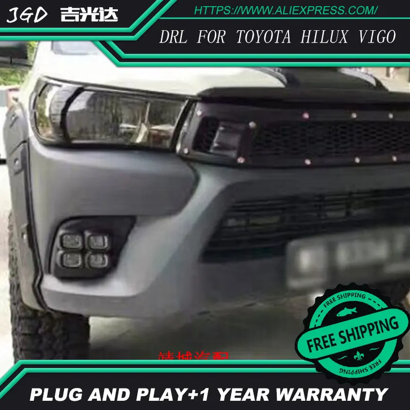 Чехол для Toyota Hiliux vigo 2015 2016 супер яркий водонепроницаемый ABS автомобильный DRL 12 В