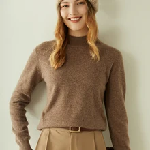 

Basic Half Turtleneck Cashmere Sweater Women's 2021 Autumn Winter Warm Knitted Pullover High-End Wool Sweater Loose All-Match