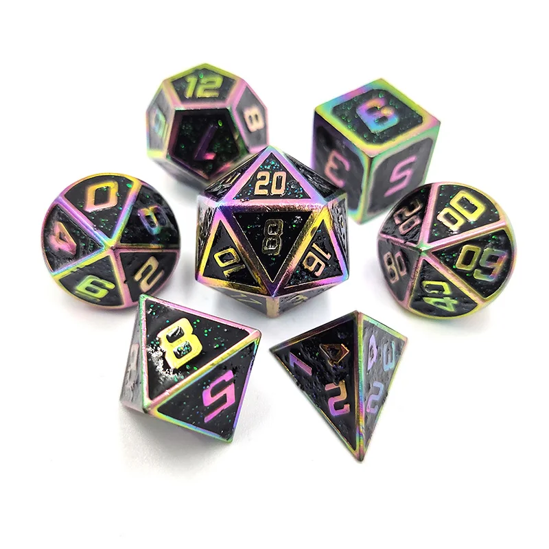 Новые высококлассные игральные кости DND набор 7 шт./компл. dados rpg металла