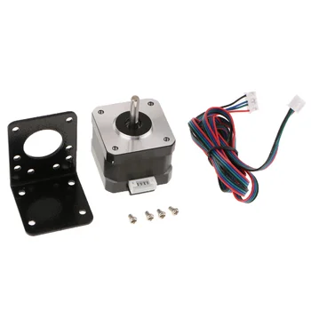 

42 Stepper Motor + Bracket Nema 17 Bipolar 42mm 4.4kg.cm 1.68A 4 Lead 3D Printer Hobby CNC + Motor line&Screw