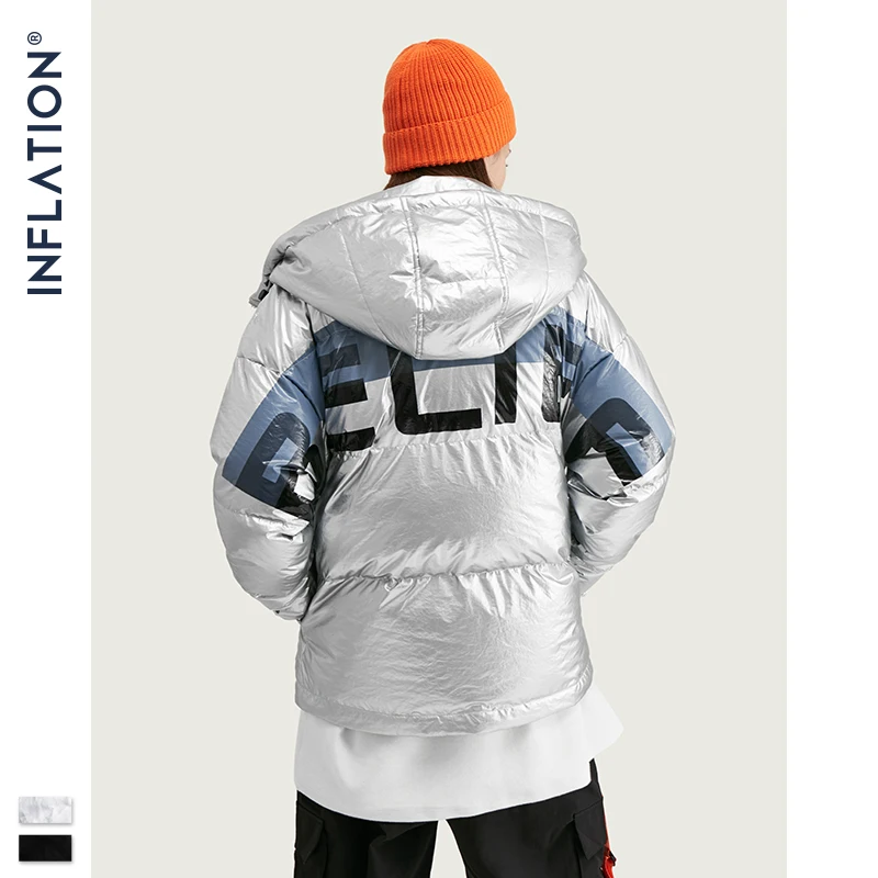 INFLATION Мужская Зимняя Толстая Теплая стеганая куртка, Мужская зимняя хлопковая куртка, пальто, верхняя одежда, повседневная мужская зимняя парка 9765W