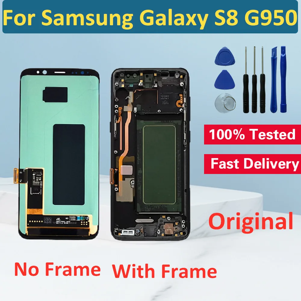 Оригинальный ЖК дисплей для Samsung Galaxy S8 G950 G950F с сенсорным экраном и дигитайзером